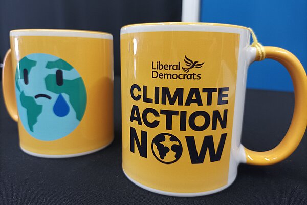 Liberal Democrat Climate Action Now mugs